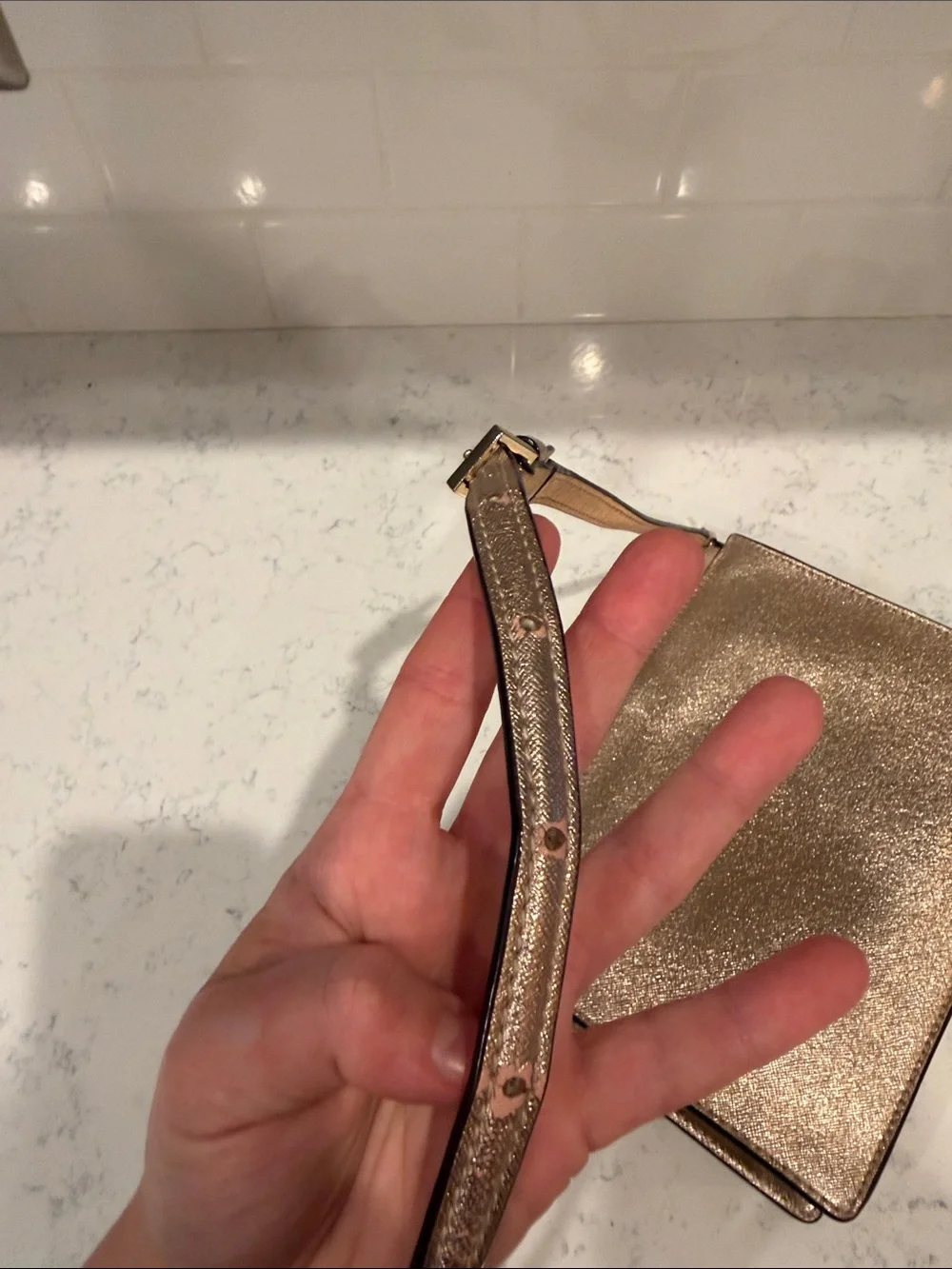 Metallic Rose Gold Crossbody Glam Classic Chic Bag by Kate Spade - Picture 12 of 14